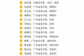 广东省中医院名中医名单，仅供参考图片