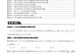 八年级数学下册专题：一元二次方程根与系数的关系（十大题型）图片