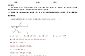 七下数学预习专题:平行线判定方法，带有详细解析图片