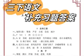 三年级下 语文 补充习题答案图片