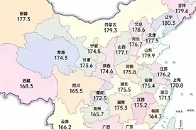 2023年全国各省大学生体检平均身高。图片