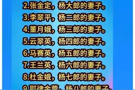 杨家将十二女将排名一览表，一次性整理清楚，涨知识了图片