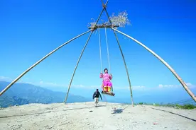 过德赛节，尼泊尔人要双脚离地图片