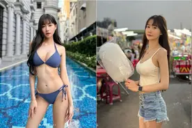 美女魔术师穿比基尼表演「眼睛吃糖」图片