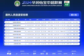 中超第八轮裁判安排：傅明执法上海德比，马宁担任浙江vs国安VAR图片