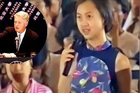 98年质问克林顿的北大女孩，后来嫁美国人，26年过去她过得怎么样图片