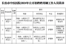 长治市中医医院2024年公开招聘聘用制工作人员公告图片