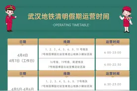 清明假期，武汉地铁行车有调整！图片