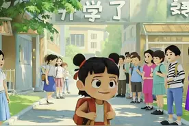 新学期开学第一天，“哪吒”门口迎接小学生图片