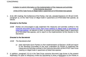 CITES邀请提交树种标本非法贸易特别工作组成果文件中相关信息图片