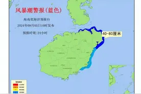 9月5日，海南省海洋预报台发布海浪I级警报和风暴潮IV级警报。图片