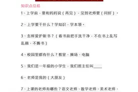 1-6年级《道法》知识点清单，可打印出来复习用，不用自己去总结图片