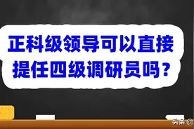 正科级领导可以直接提任四级调研员吗？图片