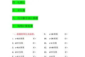 小学六年级数学上下全册计算题合集，题型全面，难度适中！图片