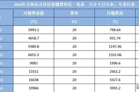 2024吉林灵活就业缴费表，算一算60%档次待遇图片
