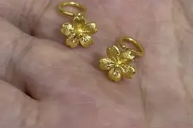 小姐姐说：老公给买了一对黄金耳钉戴不上，耳针比我耳洞孔都大 …图片