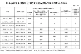 山东部分省属企业负责人薪酬披露！图片