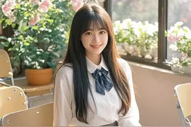 AI美女壁纸丨教室里的美女校花，你心中白月光图片