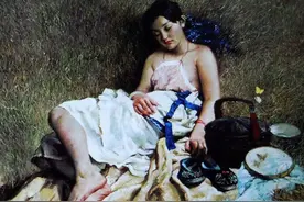 周迅18岁“人体模特”油画曝光，一幅180万，整个系列作品1000万图片