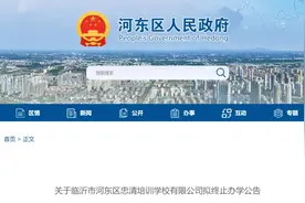 临沂市河东区忠清培训学校有限公司拟终止办学公告图片