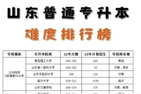 山东省普通专升本难度排行榜图片