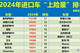 2024年进口车销量排名：雷克萨斯ES破10万，奔驰GLE级、揽胜前五图片
