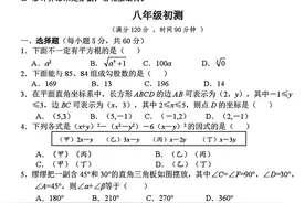 第22届WMO八年级数学初赛测试题（附答案）难度一般图片