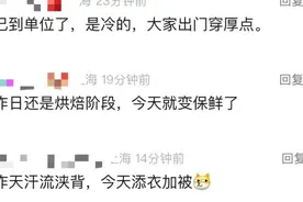 刺激！雷电+大风，上海“一黄一蓝”预警高挂；网友：昨天汗流浃背，今天添衣加被图片