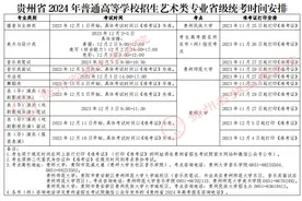 贵州省2024年普通高等学校招生艺术类专业省级统考时间安排图片