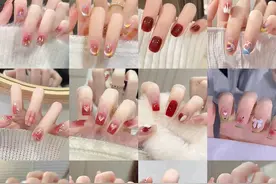卡哇伊美甲：淡淡的粉色郁金香 好好看图片
