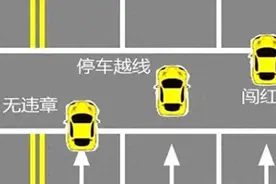红灯闯了一半，停在路中间算违章吗？会不会扣分？交警：再说一遍图片