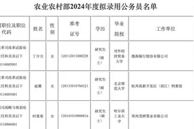 农业农村部2024年录取公务员名单：中农2人，清一色985硕士！图片