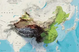 中国及周边国家3D地形图图片