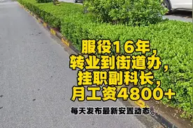 服役16年，转业到街道办，挂职副科长，月工资4800+图片