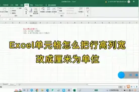 Excel表格怎么把行高列宽改成厘米为单位？（二）图片