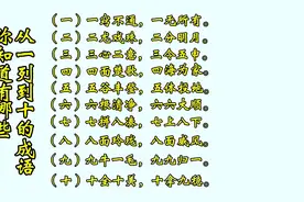 从一到十的成语你知道哪些？图片