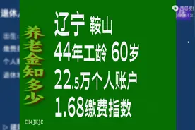 辽宁鞍山养老金，工龄44年，个人账户22.5万，60岁退休图片