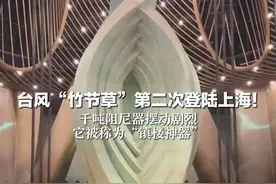 台风“竹节草”第二次登陆上海！ 千吨阻尼器摆动剧烈   它被称为“镇楼神器”    至少能降低632米高楼三分之一摆幅