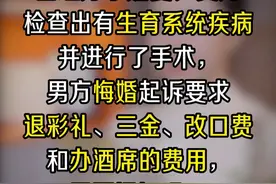 女方检查出有疾病手术后，男方悔婚起诉要求退彩礼，要退吗？ #悔婚#退彩礼#退三金#卵巢囊肿#重庆离婚律师视频封面