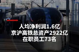 京沪高铁总资产2922亿，在职员工73名，京沪高铁人均净利润1.6亿视频封面