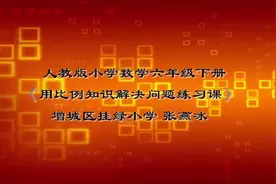 人教版数学六下《用比例解决问题》广东张老师省一等奖视频封面