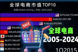 全球电商市值排行2005-2024，拼多多发展惊人！ #数据可视化视频封面