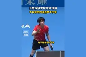王楚钦接发球意外擦网，不好意思的连连举手示意#王楚钦 #比赛现场 #世界冠军视频封面