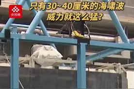 别看有的地方海啸波只有三四十厘米，实验亲测它有多猛！（央视频号：总台电视资讯）