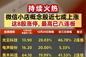 持续火热，微信小店概念股近七成上涨，这8股涨停，最高已八连板（记者：南深 牛思若） #微信小店概念股  #股票  #A股视频封面