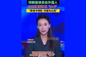 特朗普想卖给外国人500万美元移民“金卡”，“享绿卡特权 ，可成为公民”视频封面