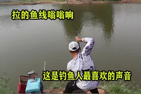大鱼拉着鱼线嗡嗡响，这应该是钓鱼人最喜欢的声音了 #钓鱼视频封面