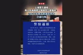 上海警方通报有人向海底捞火锅锅内小便事件：2名17岁男子醉酒后所为，已被行拘视频封面