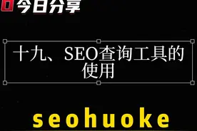 【SEO新手零基础快速入门20节课程】——十九、SEO查询工具的使用视频封面