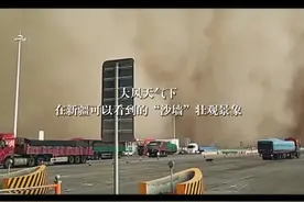 大风天气下，在新疆可以看到的"沙墙"壮观景象。#沙尘暴视频封面